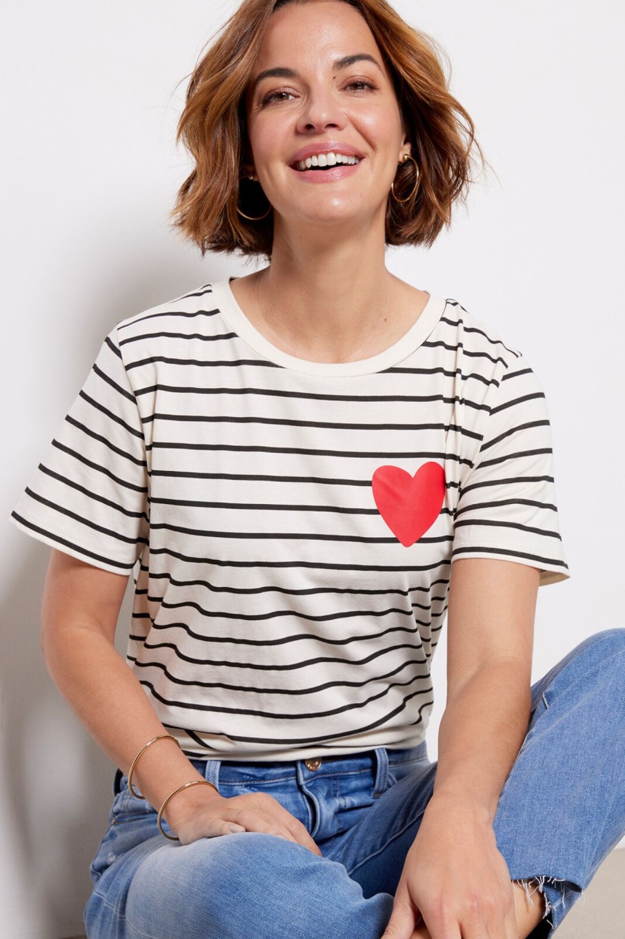 Clothing SOUTH PARADE | Lola Heart Stripe Tee