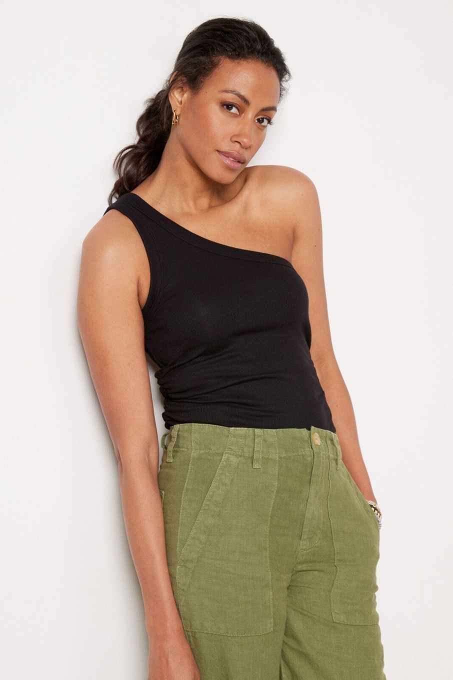 Clothing MICHAEL STARS | Olive One Shoulder Tank