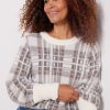 Clothing EVEREVE | Marion Plaid Eyelash Pullover