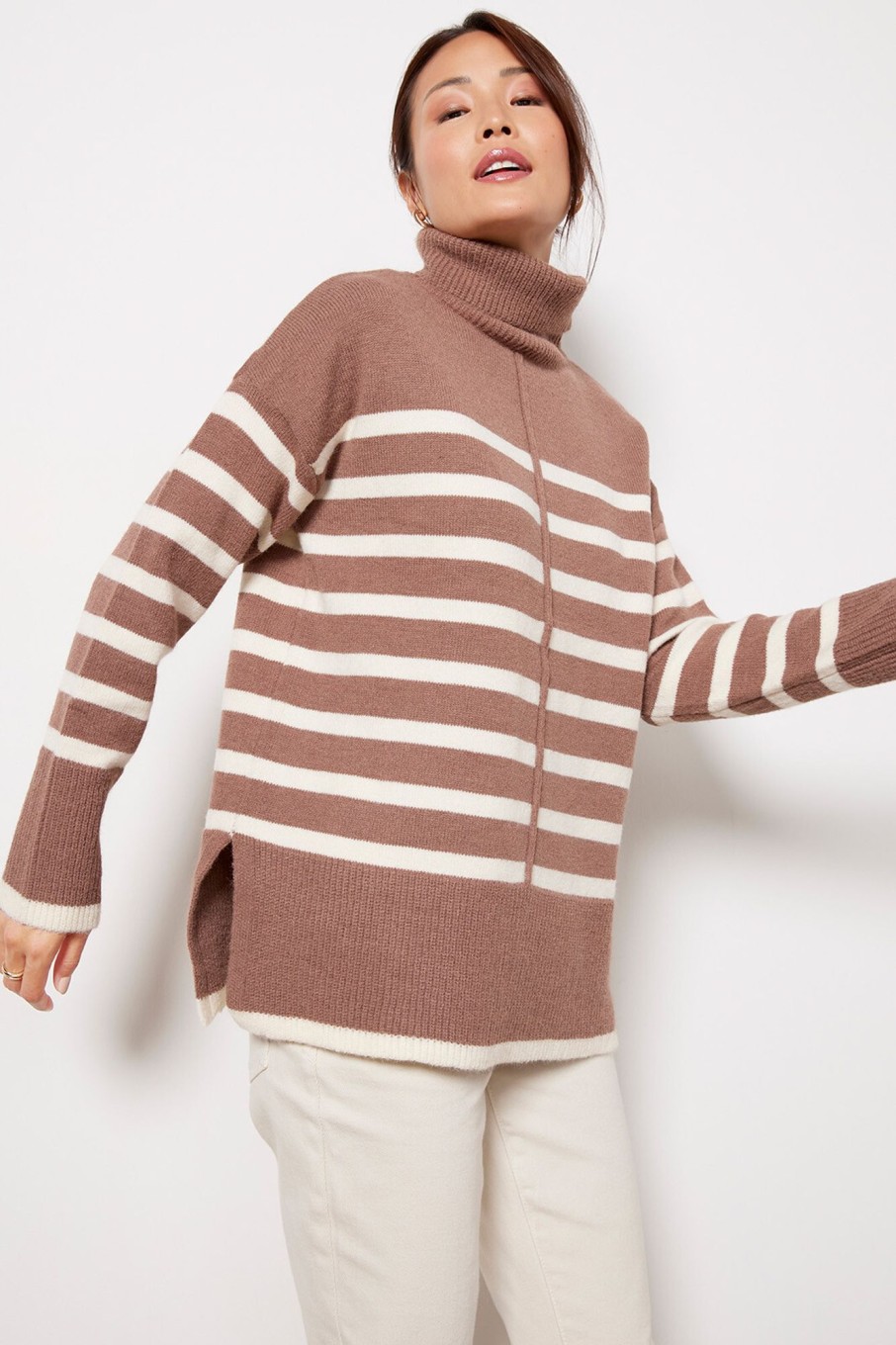 Clothing LINE AND DOT | Stripe Turtleneck Pullover