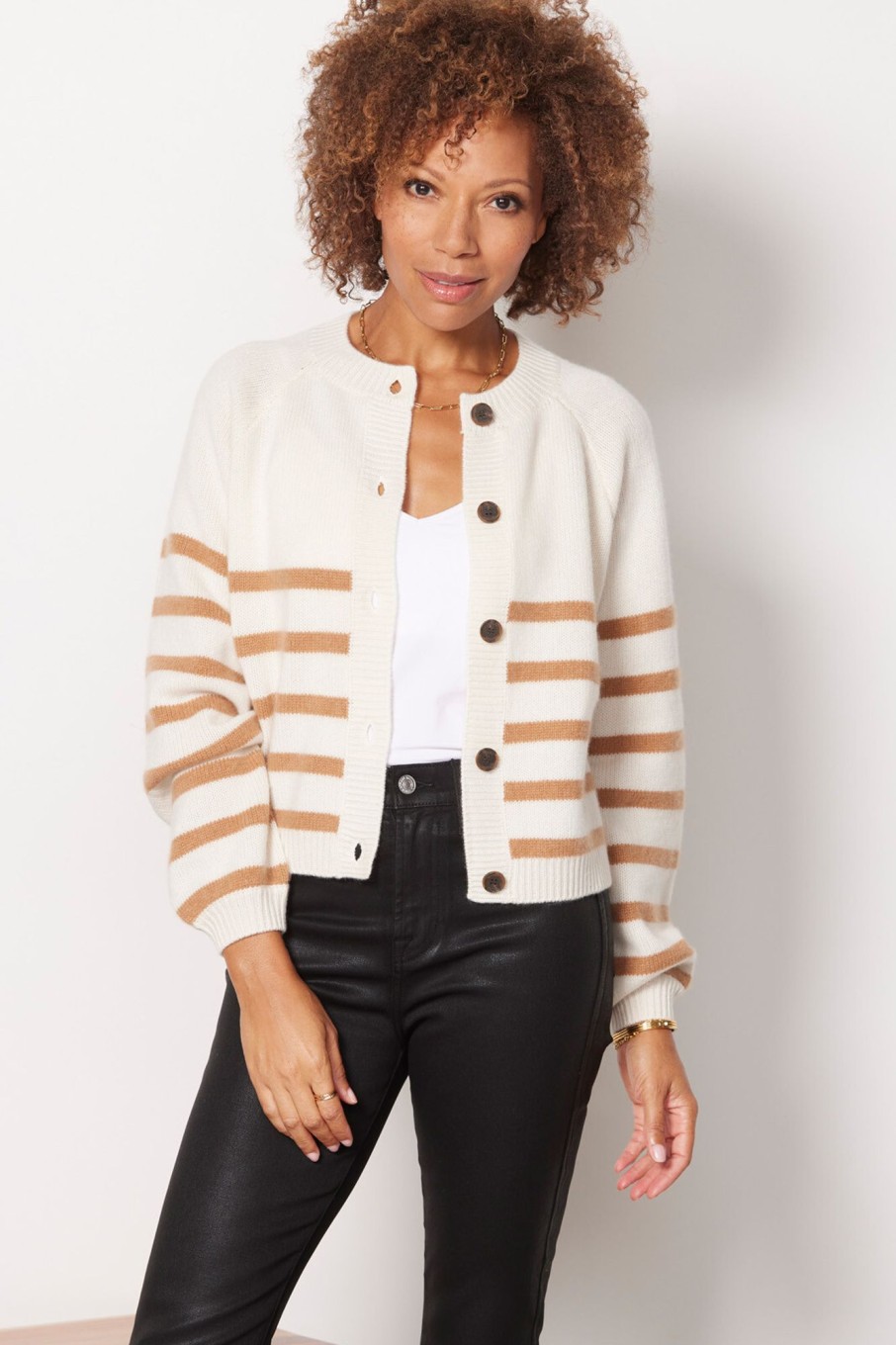 Clothing FRAME | Breton Stripe Cardigan