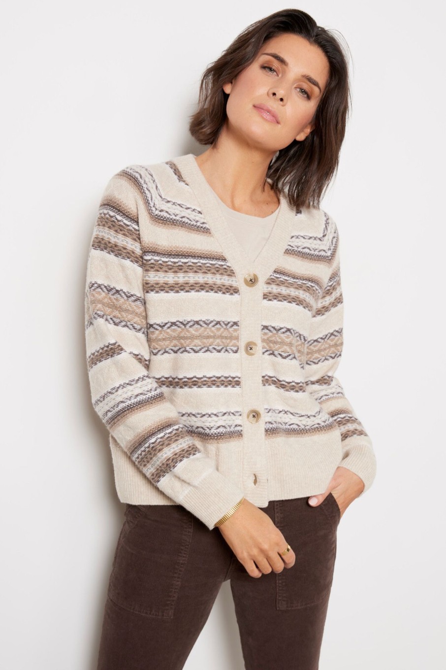 Clothing FAHERTY | Highland Fair Isle Cardigan