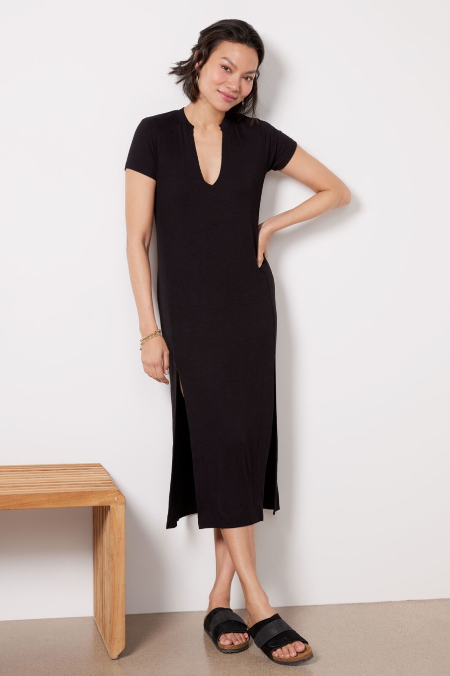 Clothing LNA | Easy Rib Tee Dress