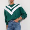 Clothing EVEREVE | Juno Chevron Varsity Sweatshirt