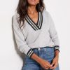 Clothing EVEREVE | Nova Varsity V Neck Sweatshirt