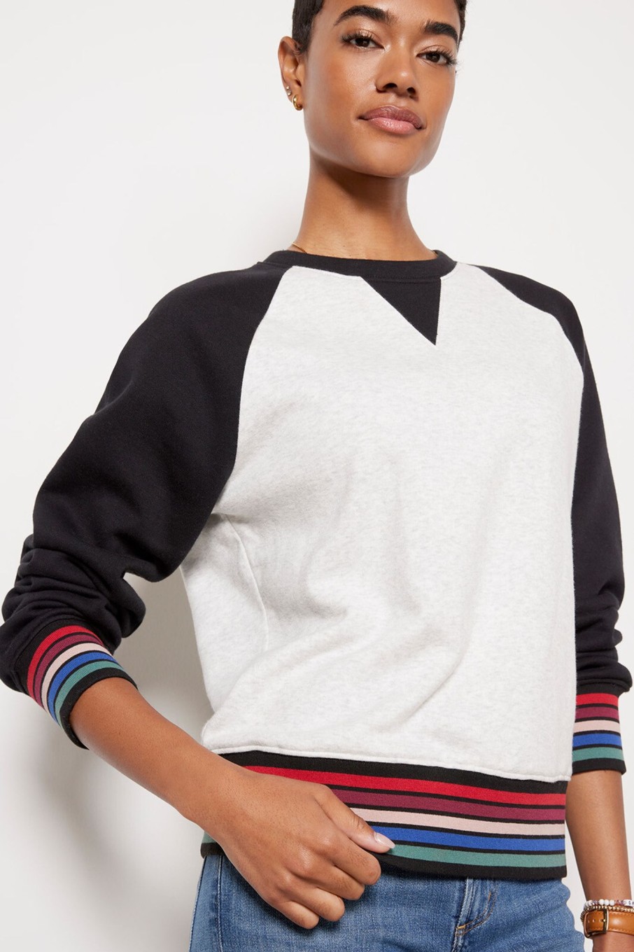 Clothing EVEREVE | Luka Stripe Trim Sweatshirt