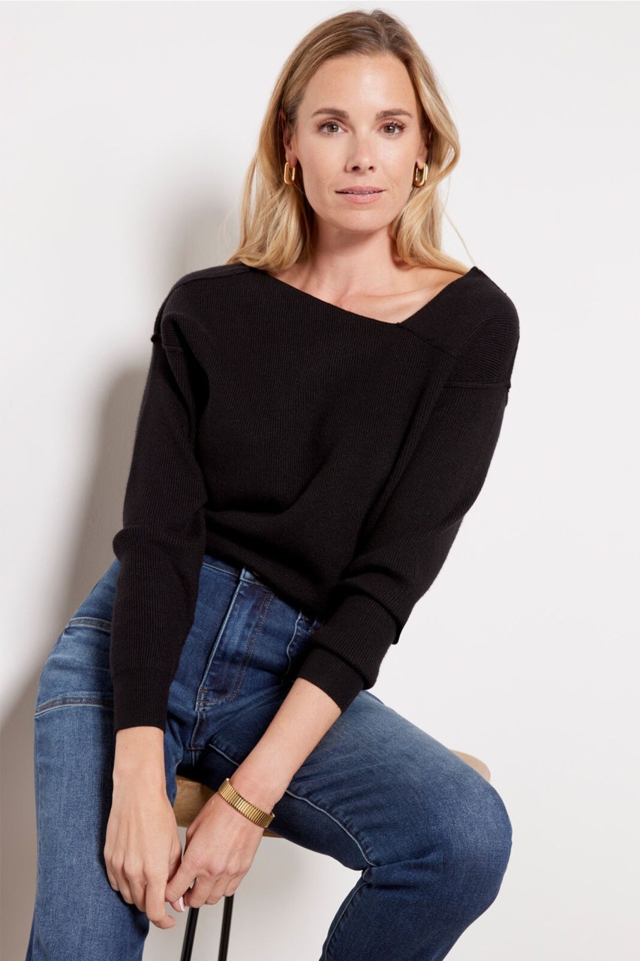 Clothing LINE AND DOT | Favorite Off Shoulder Ribbed Pullover