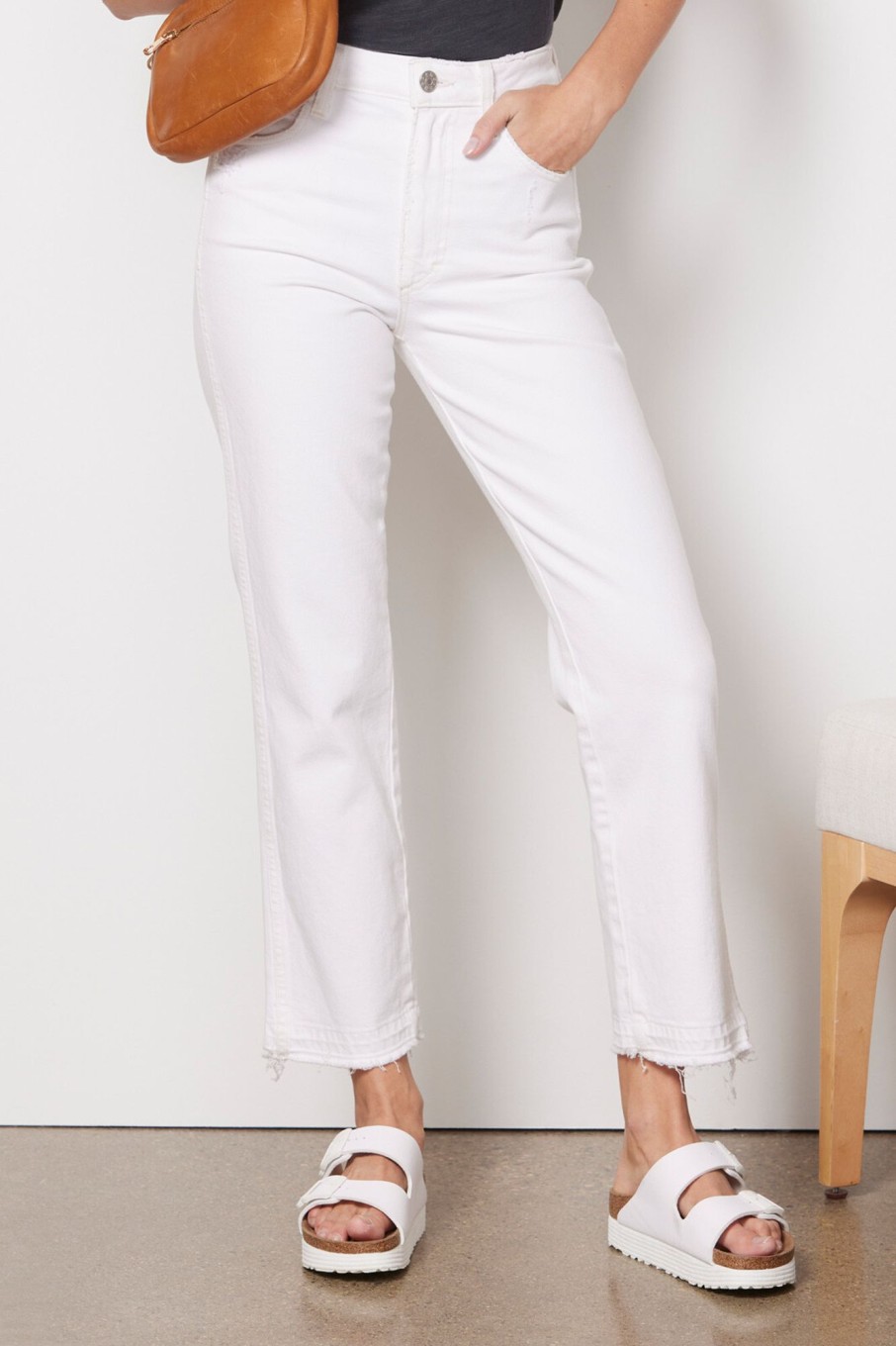 Clothing AMO | Chloe Crop Released Hem Jean