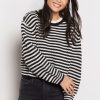 Clothing SUNDRY | Stripe Balloon Sleeve Sweater