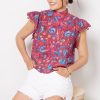 Clothing FARM RIO | Floral Birds Blush Sleeveless Blouse