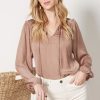 Clothing EVEREVE | Kamila Satin Gathered Blouse