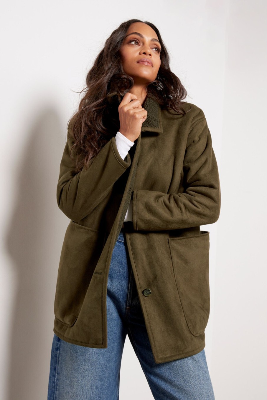 Clothing SPANX | Reversible Suede Sherpa Jacket