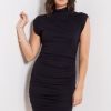 Clothing MICHAEL STARS | Gia Mock Neck Powershoulder Dress