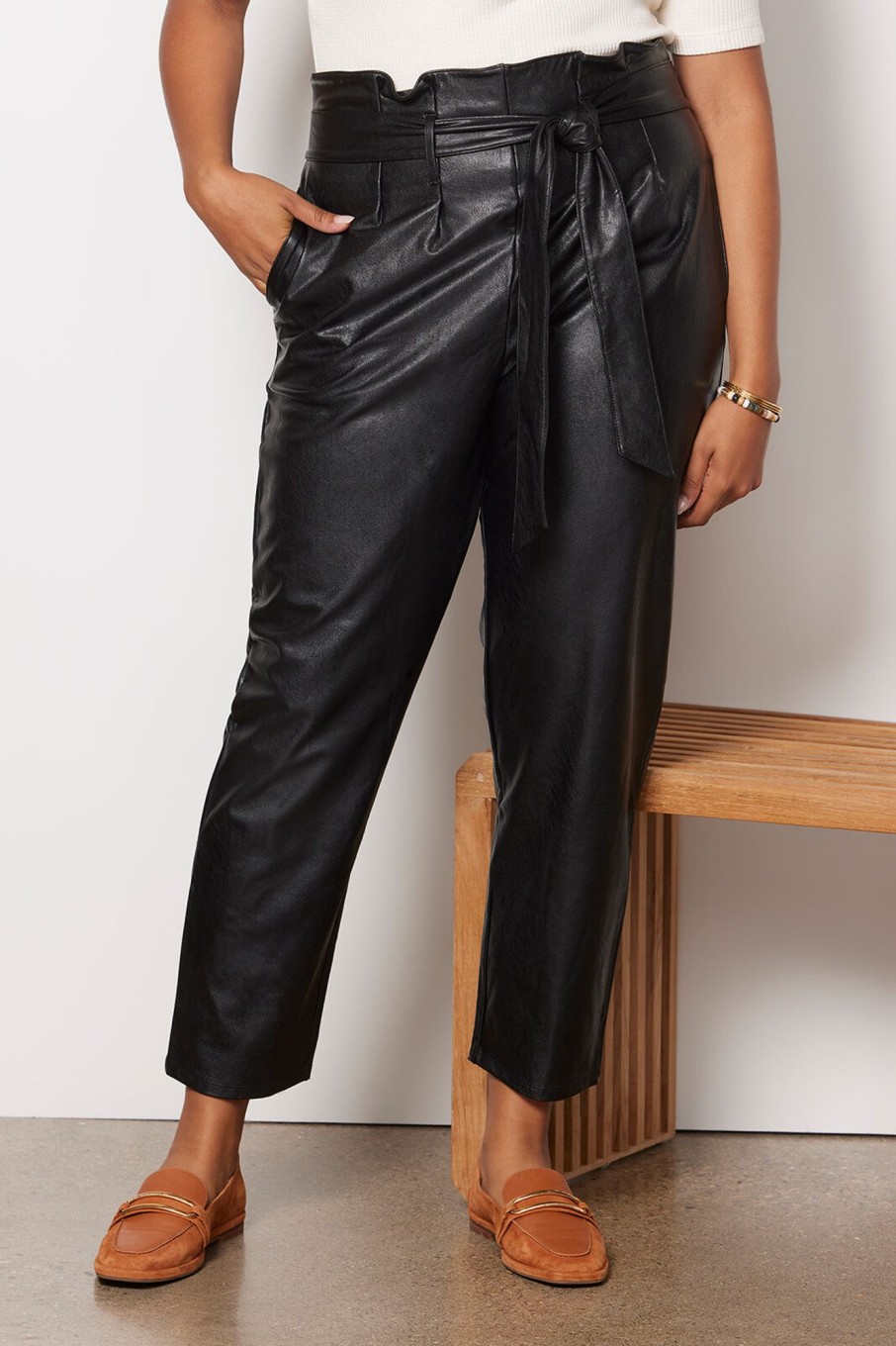 Clothing COMMANDO | Faux Leather Paper-Bag Pant