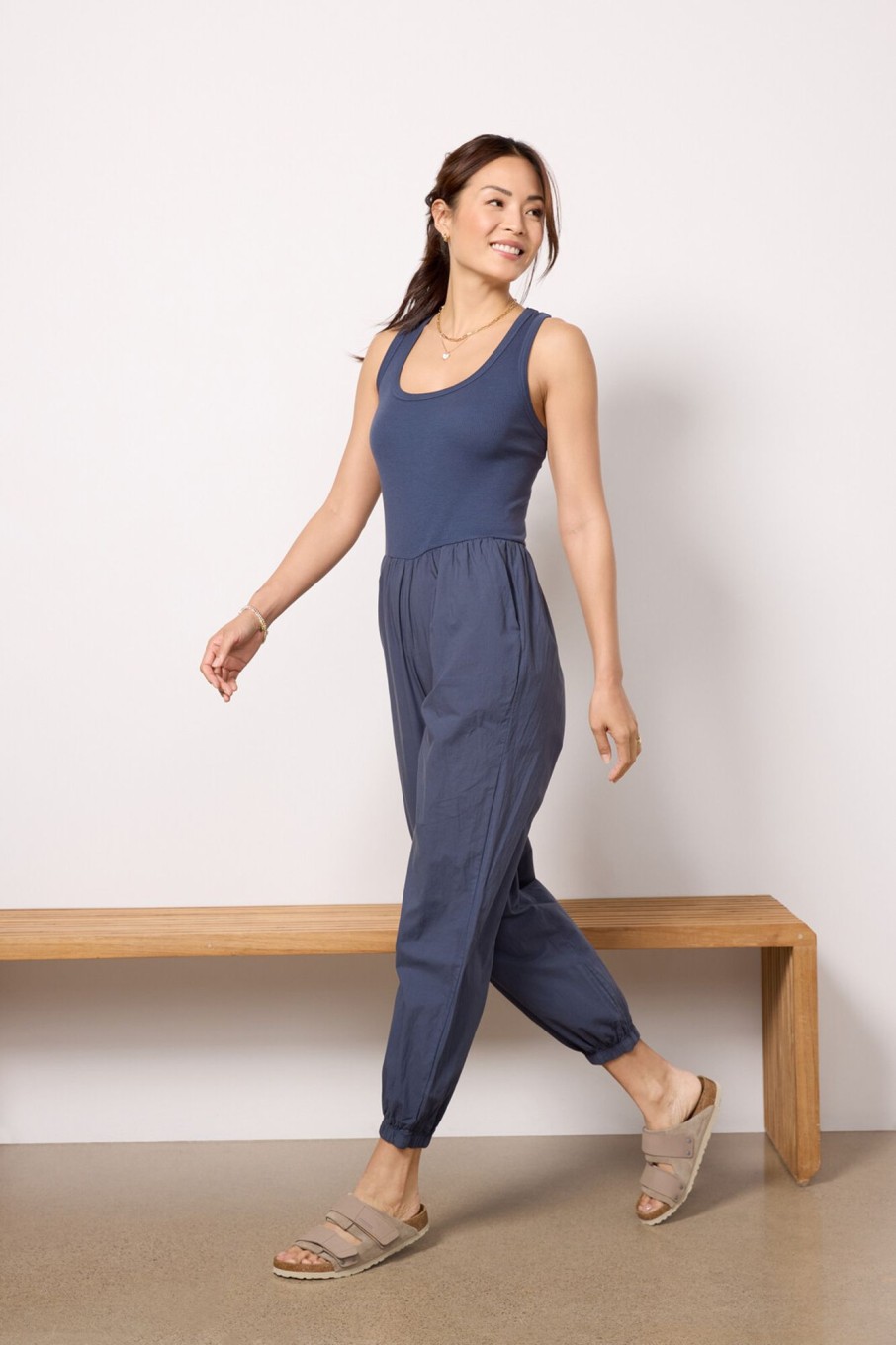 Clothing SUNDRY | Mixed Media Jumpsuit