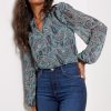 Clothing EVEREVE | Kora Paisley Chiffon Blouse