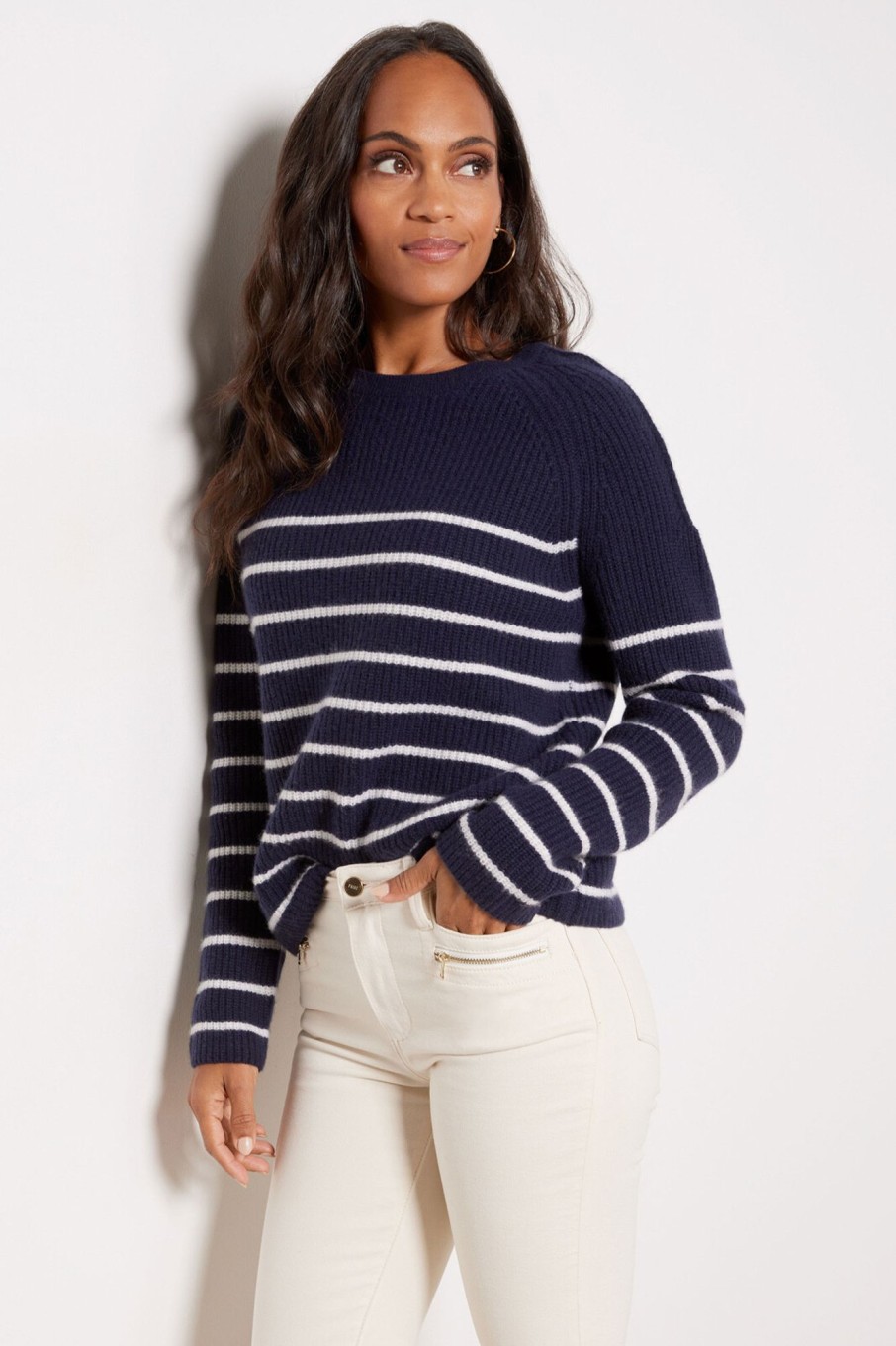 Clothing EVEREVE | Campbell Cashmere Stripe Pullover