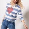 Clothing SUNDRY | Stripe Heart Sweatshirt