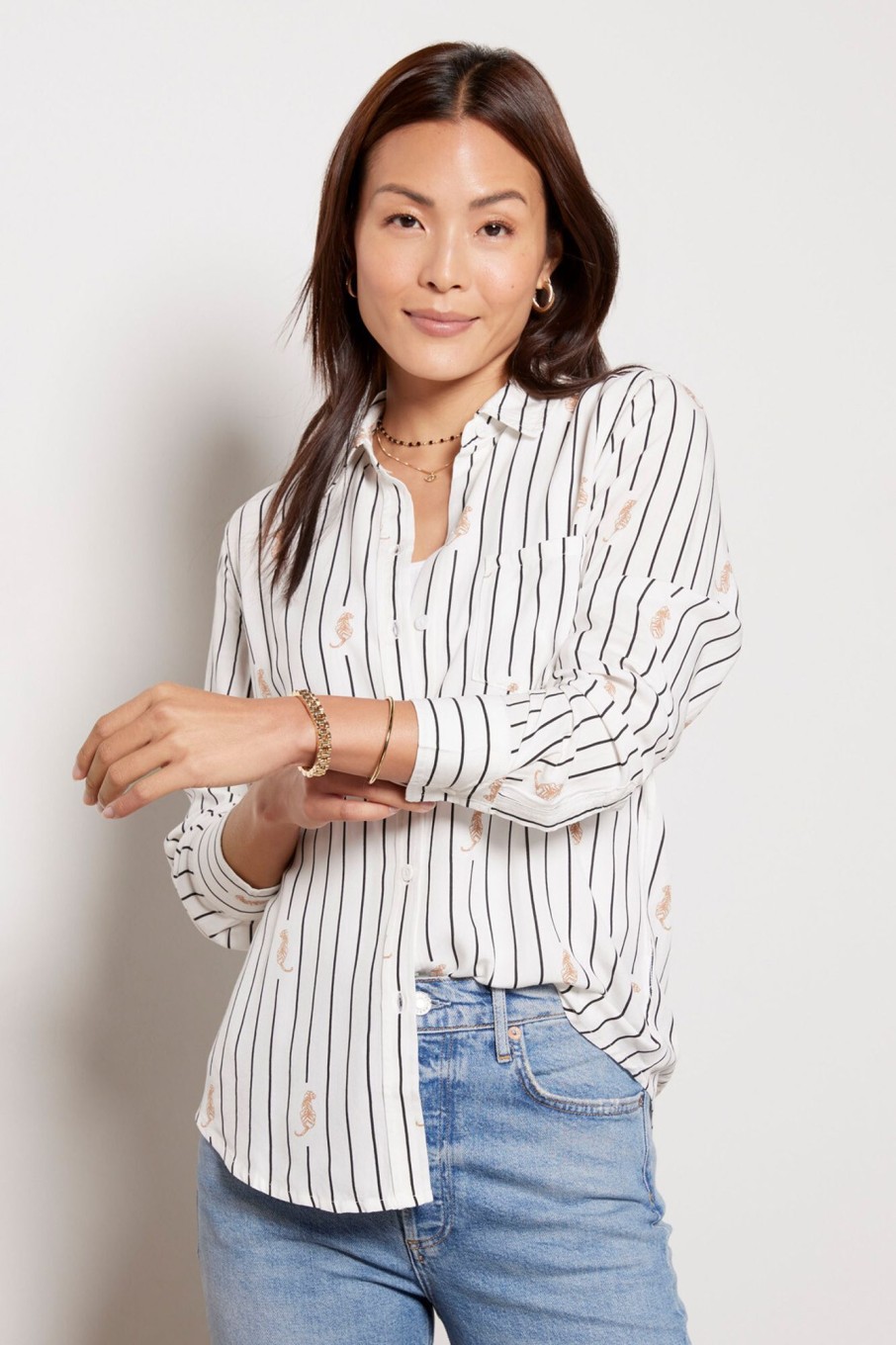 Clothing RAILS | Kathryn Striped Tiger Shirt