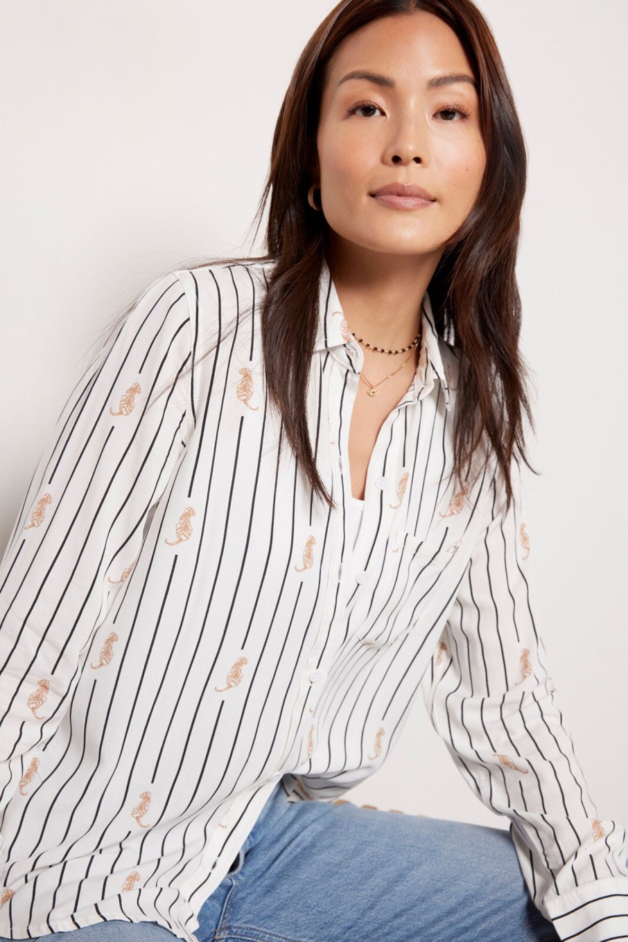 Clothing RAILS | Kathryn Striped Tiger Shirt