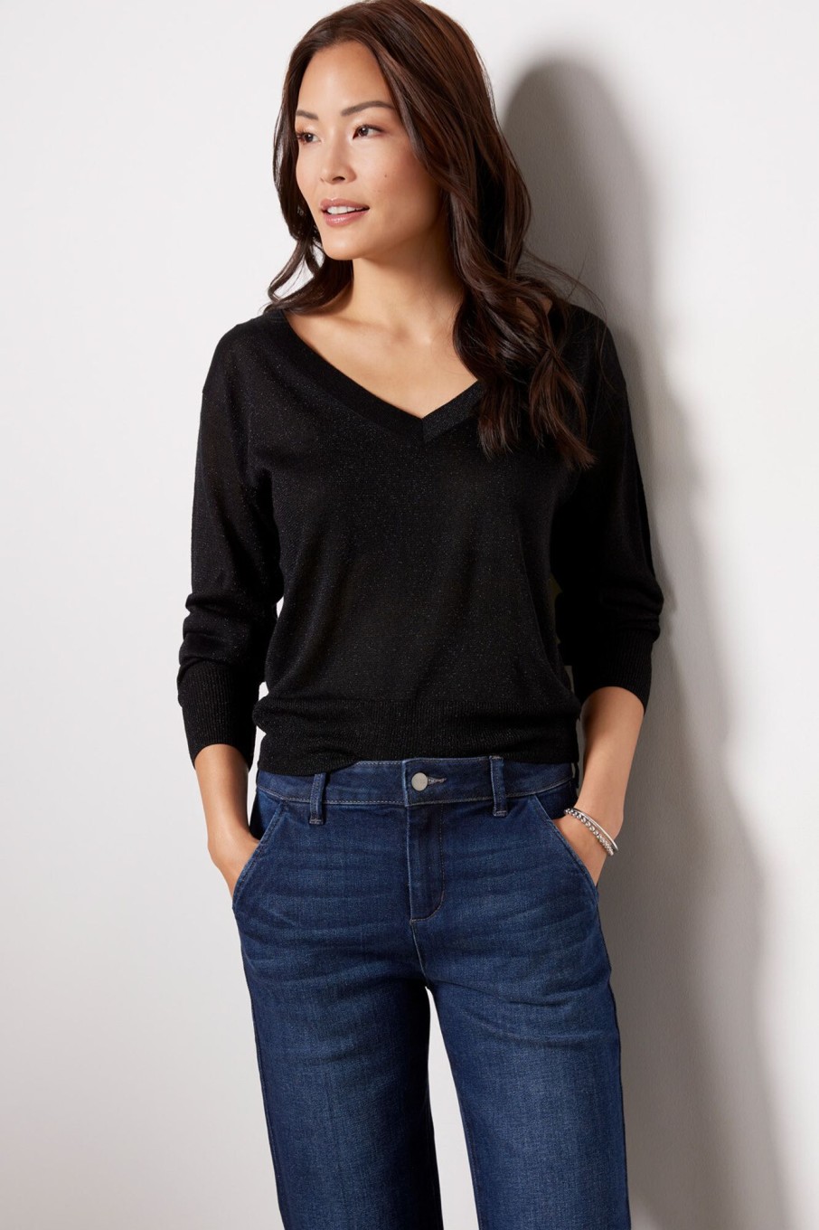 Clothing 525 | Raelyn Lurex Vneck Pullover