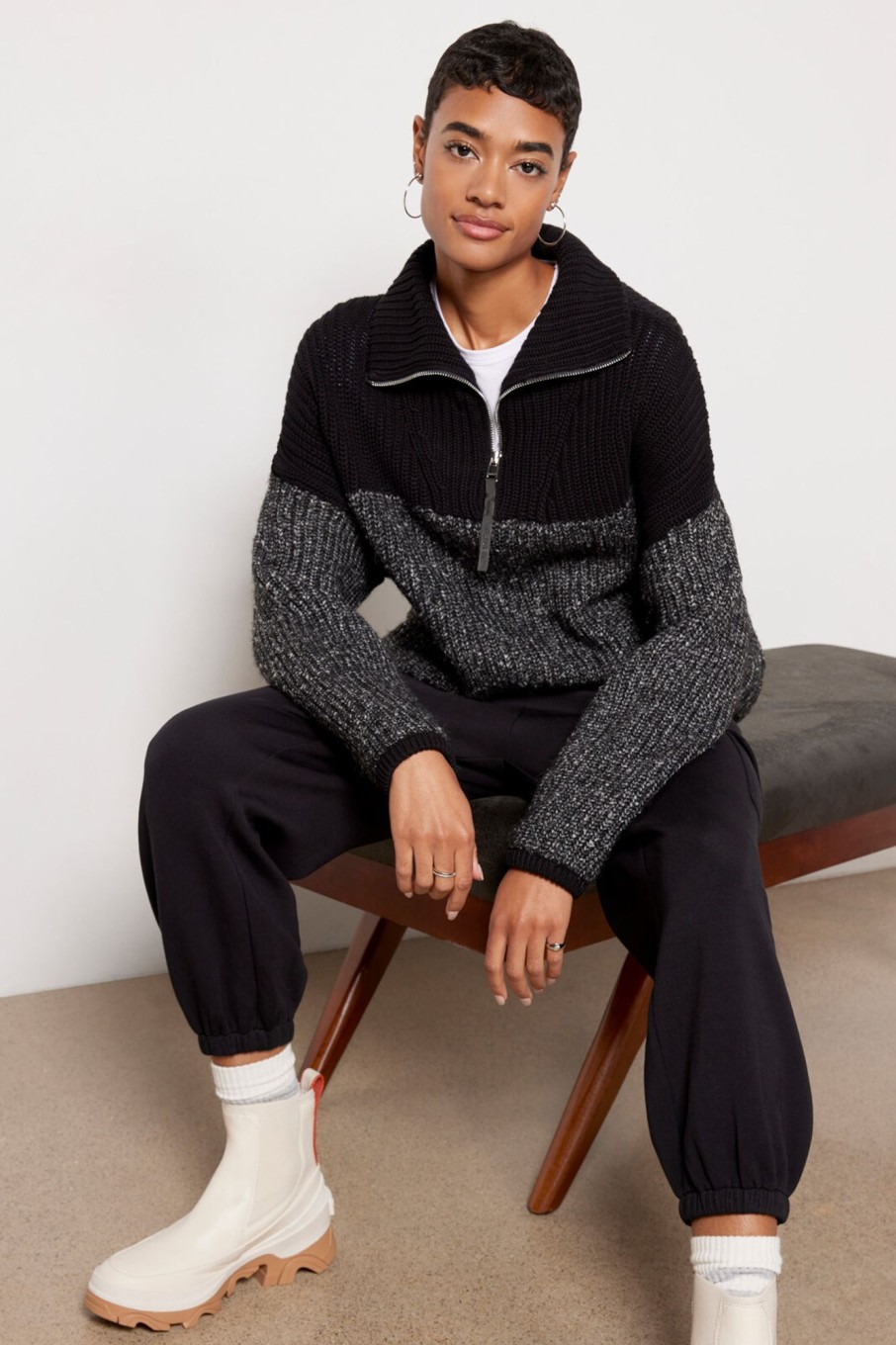 Clothing VARLEY | Willard Half Zip Knit Pullover