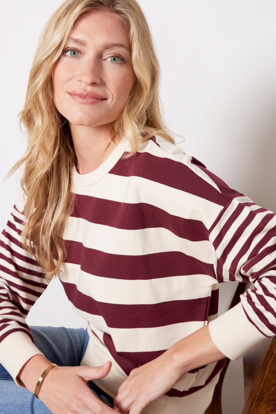 Clothing EVEREVE | Finn Stripe Sweatshirt