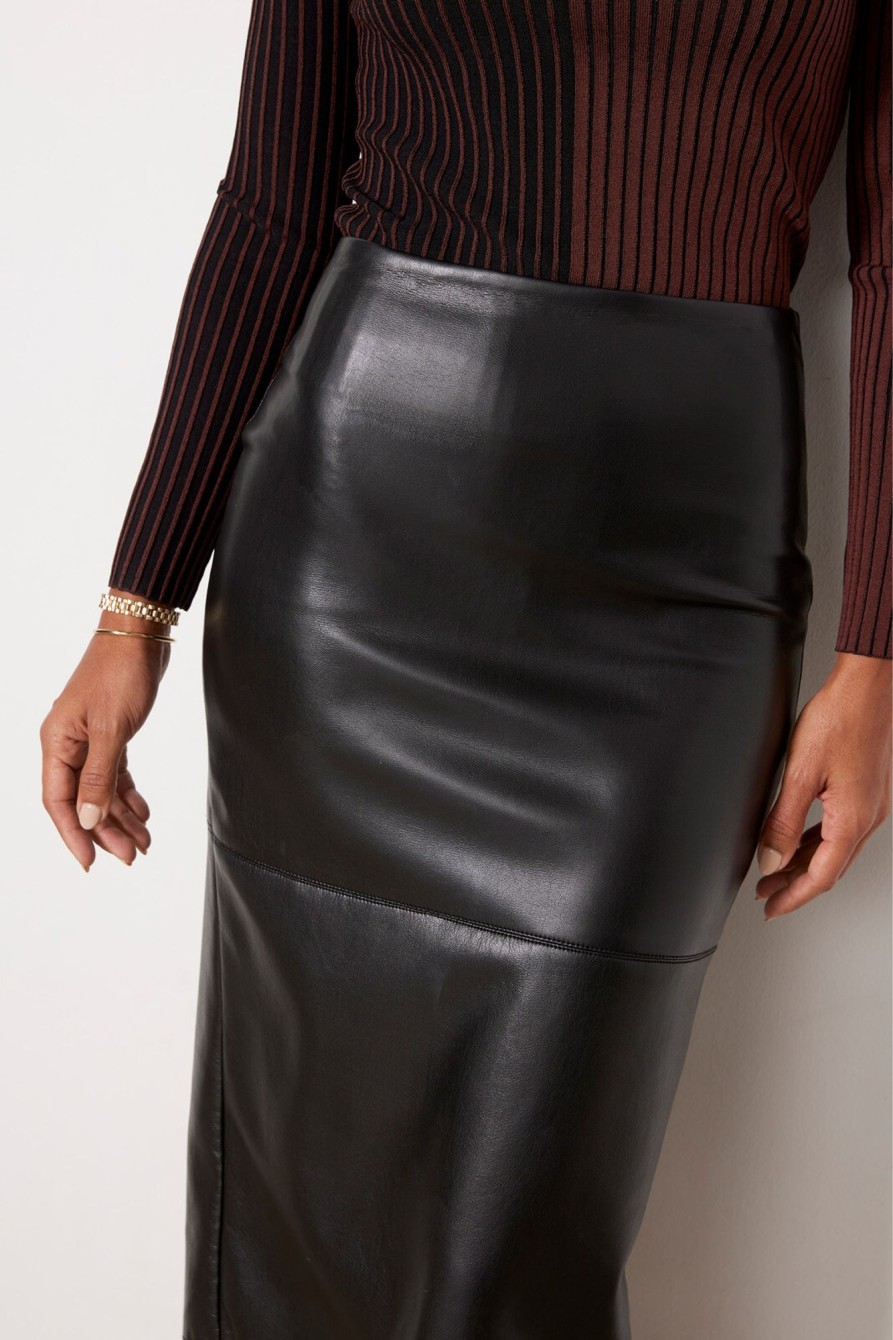 Clothing GOOD AMERICAN | Better Than Leather Midi Skirt