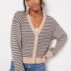 Clothing MONROW | Merino Wool Stripe Cardigan