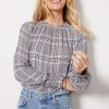 Clothing CLOTH AND STONE | Pucker Plaid Top