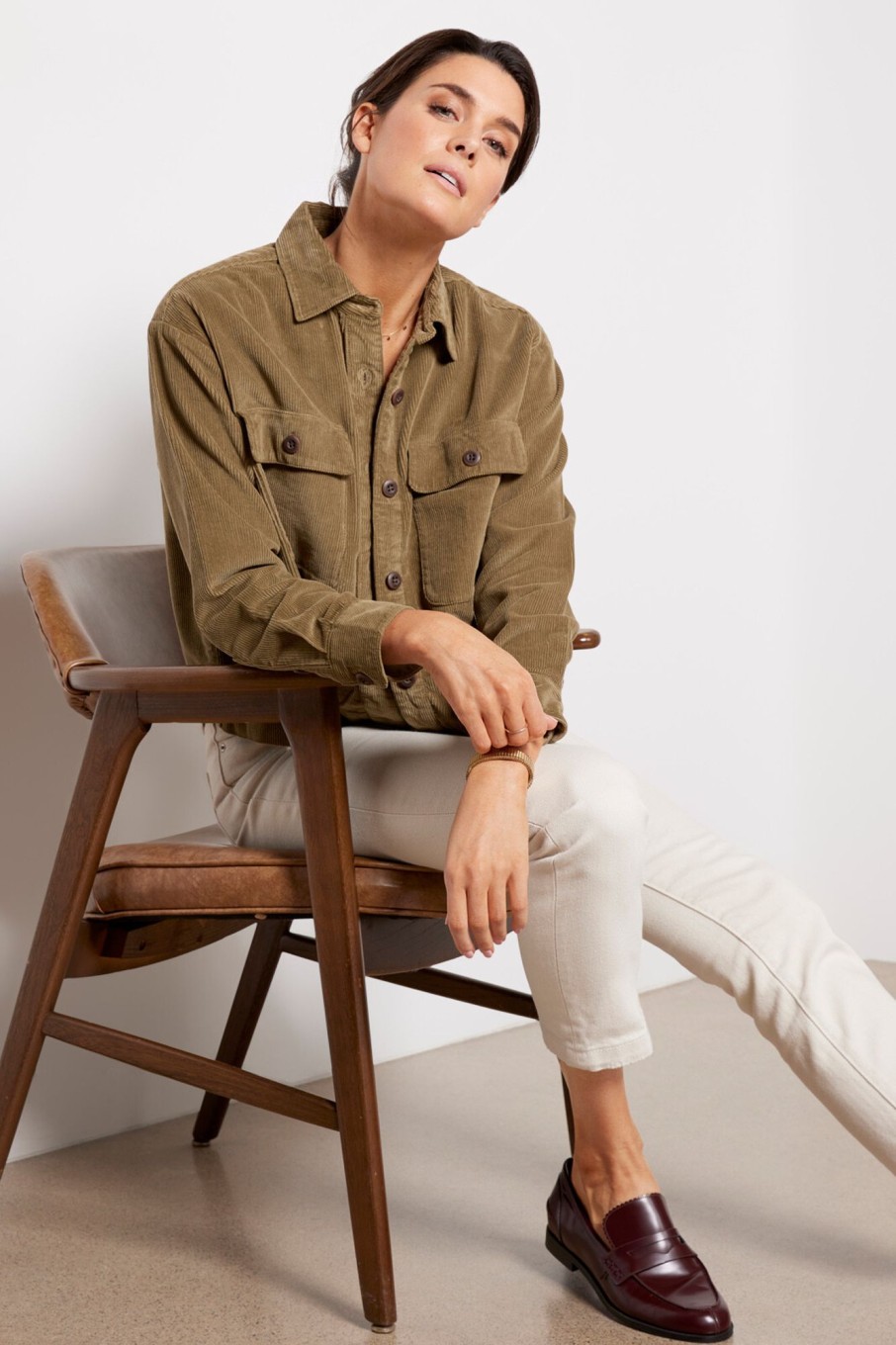 Clothing FAHERTY | Stretch Cord Overshirt