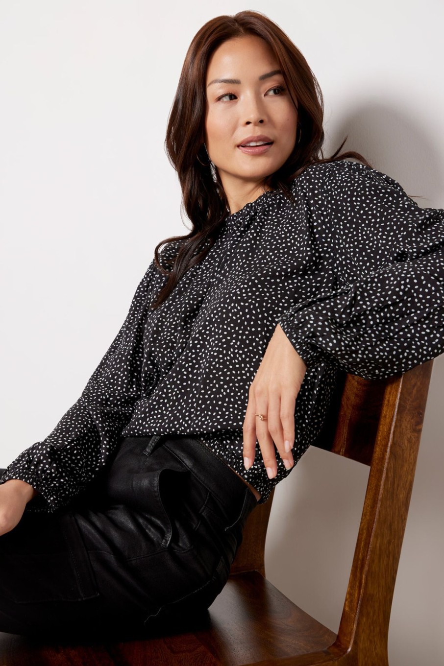 Clothing CLOTH AND STONE | Scatter Dots Banded Blouse