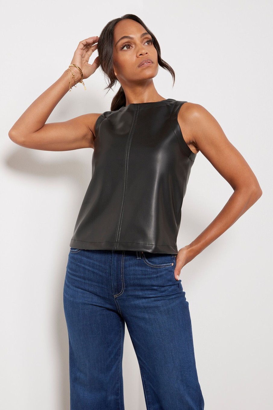 Clothing EVEREVE | Ava Faux Leather Tank