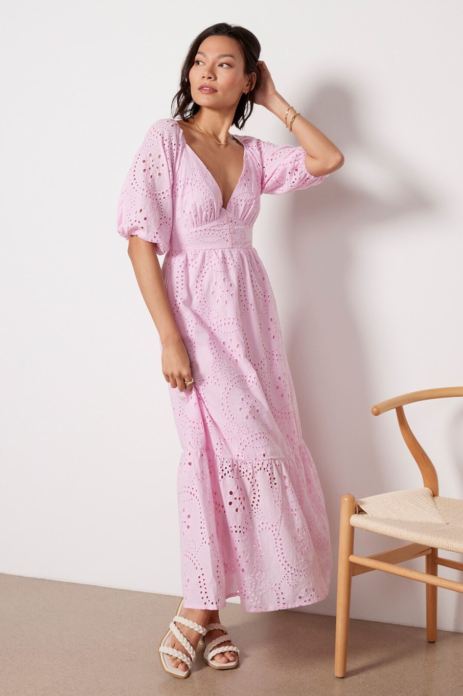 Clothing SANCTUARY | Maxi Eyelet Dress