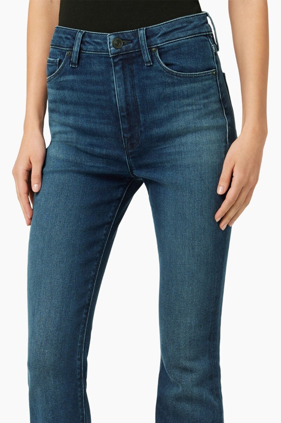 Clothing HUDSON | Holly High Rise Flare Jean With Inseam Slit