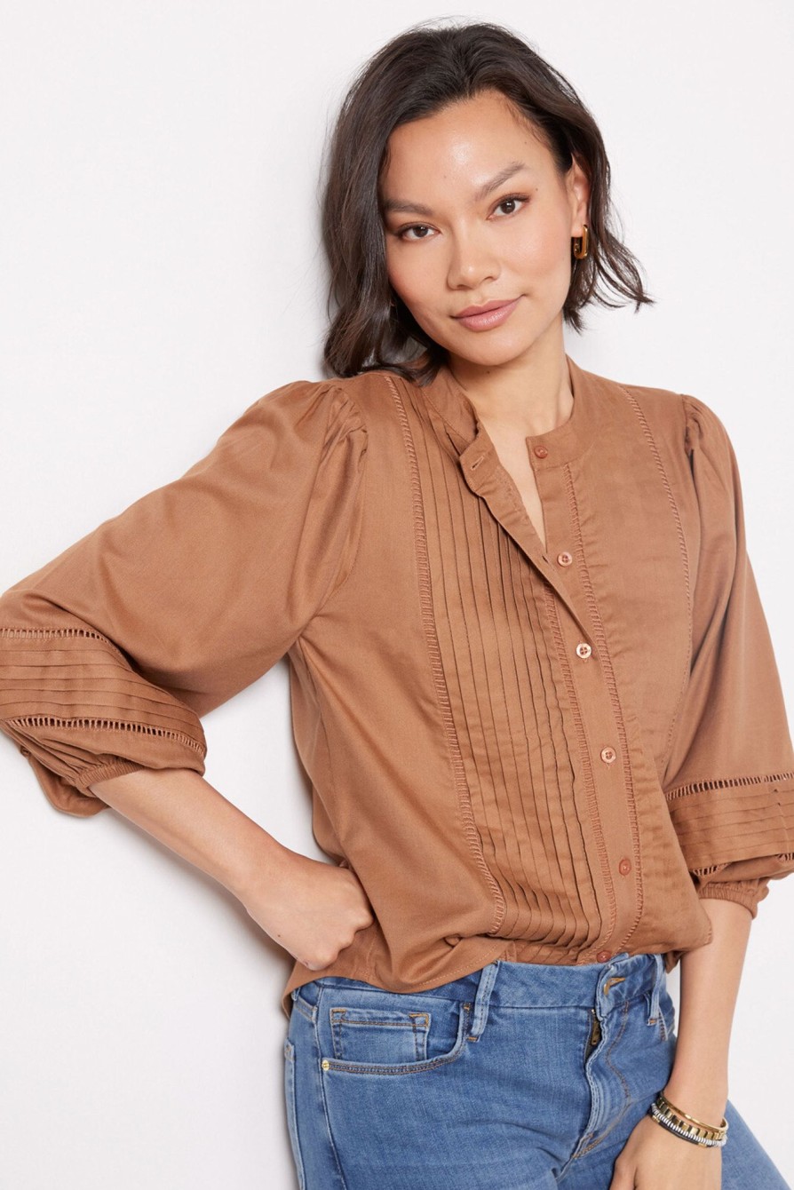 Clothing EVEREVE | Lenny Crochet Trim Blouse