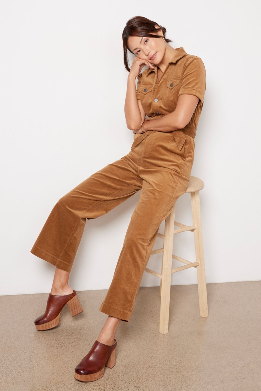 Clothing PAIGE | Anessa Short Sleeve Jumpsuit